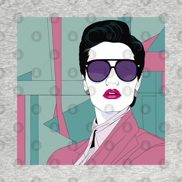 Pink Panache Art Deco 80s Patrick Nagel by di-age7